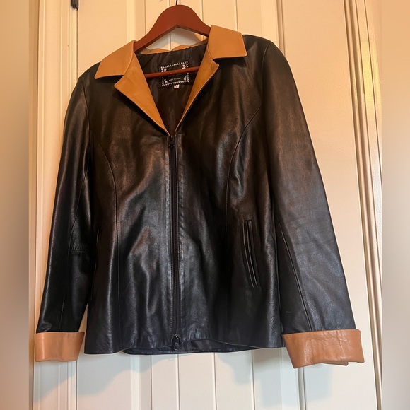 Vera Pelle Vintage Italian Leather Jacket Women's Size Medium